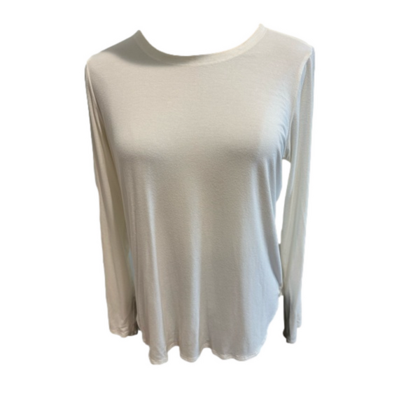 EILEEN FISHER TOPS LOT OF 2 SILK GREEN SHORT SLEEVE 1 VISCOSE CREAM LONG SLEEVE - Picture 5 of 12